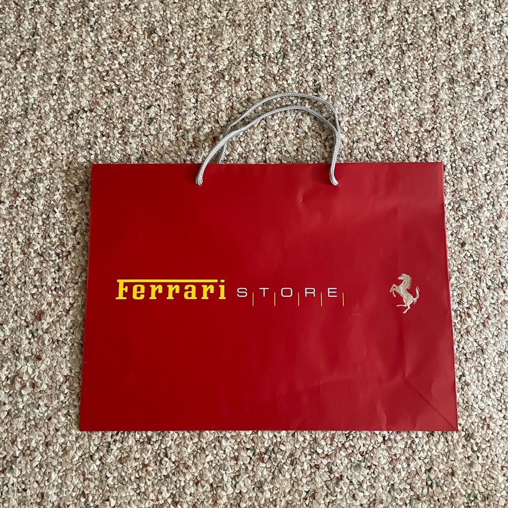 Ferrari gift bag for sale in red.